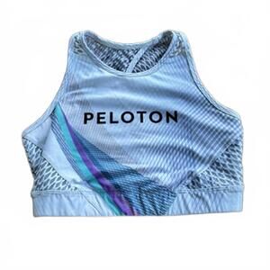 Peloton x Wear It To Heart Gray Holographic Stripe Sports Bra Size M